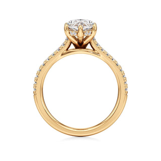 Roxy Pear Six Prong Hidden Halo