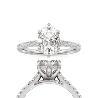 Roxy Pear Six Prong Hidden Halo