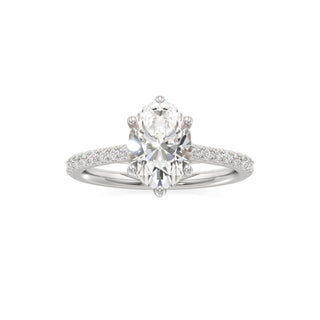 Roxy Pear Six Prong Hidden Halo