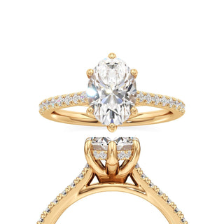 Roxy Pear Six Prong Hidden Halo