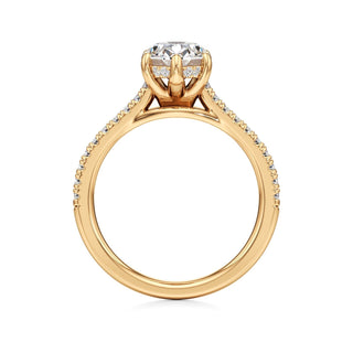 Roxy Pear Six Prong Hidden Halo