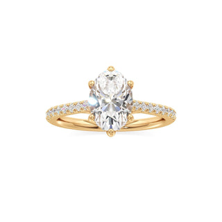 Roxy Pear Six Prong Hidden Halo