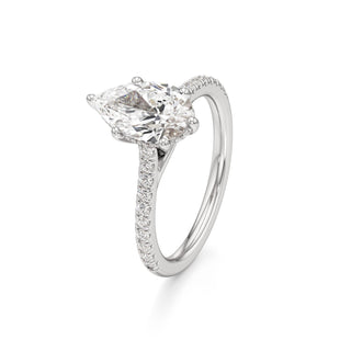 Roxy Pear Six Prong Hidden Halo