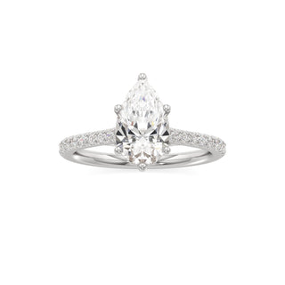 Roxy Pear Six Prong Hidden Halo