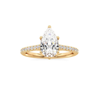 Roxy Pear Six Prong Hidden Halo