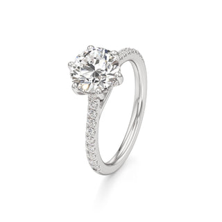 Roxy Pear Six Prong Hidden Halo