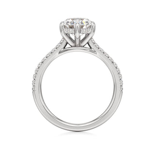 Roxy Pear Six Prong Hidden Halo