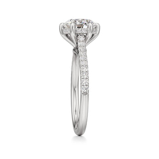 Roxy Pear Six Prong Hidden Halo