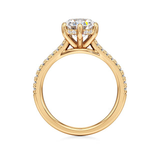 Roxy Pear Six Prong Hidden Halo