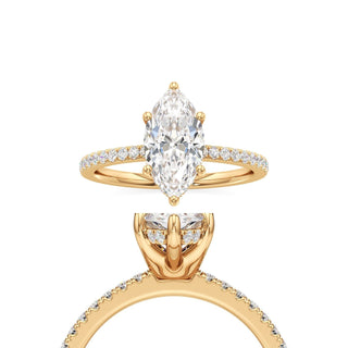Saylor Pear Six Prong Hidden Halo