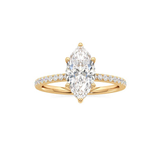Saylor Pear Six Prong Hidden Halo