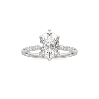 Saylor Pear Six Prong Hidden Halo