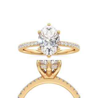 Saylor Pear Six Prong Hidden Halo