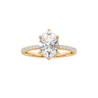 Saylor Pear Six Prong Hidden Halo