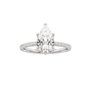 Saylor Pear Six Prong Hidden Halo