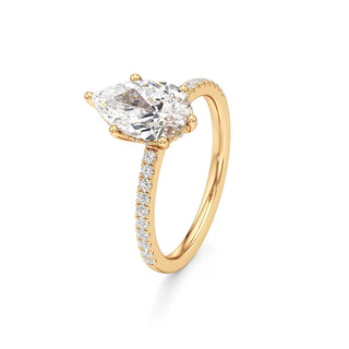 Saylor Pear Six Prong Hidden Halo