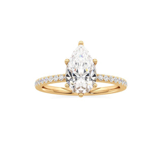 Saylor Pear Six Prong Hidden Halo