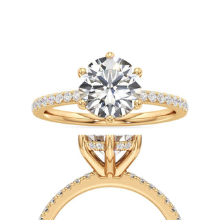 Saylor Round Six Prong Hidden Halo