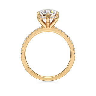 Saylor Pear Six Prong Hidden Halo