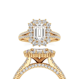 Selah Emerald Sunburst Halo Split Band