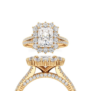Selah Emerald Sunburst Halo Split Band