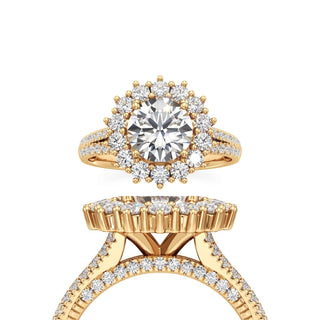 Selah Emerald Sunburst Halo Split Band