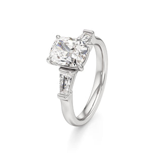 Serenity Round Three Stone Tapered Baguette