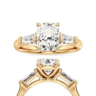 Serenity Round Three Stone Tapered Baguette