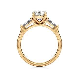 Serenity Round Three Stone Tapered Baguette
