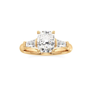 Serenity Round Three Stone Tapered Baguette