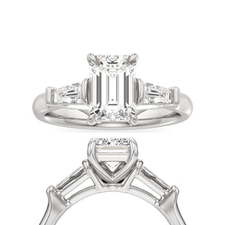 Serenity Round Three Stone Tapered Baguette