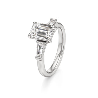 Serenity Round Three Stone Tapered Baguette