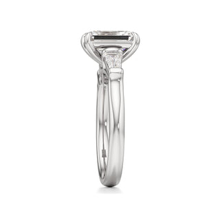 Serenity Round Three Stone Tapered Baguette