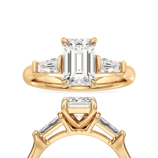 Serenity Round Three Stone Tapered Baguette