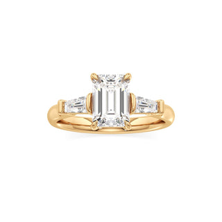 Serenity Round Three Stone Tapered Baguette