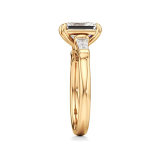 Serenity Round Three Stone Tapered Baguette