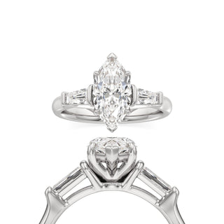 Serenity Round Three Stone Tapered Baguette