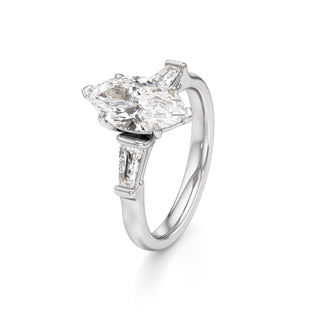 Serenity Round Three Stone Tapered Baguette
