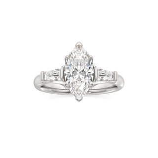 Serenity Round Three Stone Tapered Baguette