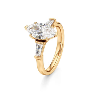 Serenity Round Three Stone Tapered Baguette