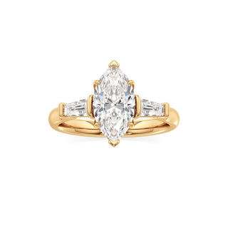 Serenity Round Three Stone Tapered Baguette