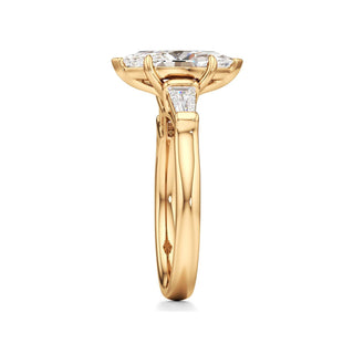 Serenity Round Three Stone Tapered Baguette