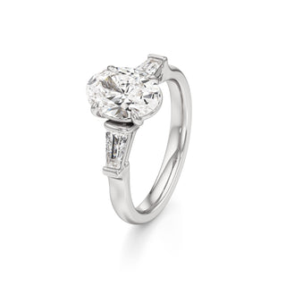 Serenity Round Three Stone Tapered Baguette