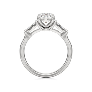 Serenity Round Three Stone Tapered Baguette