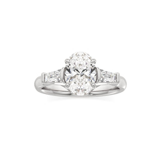 Serenity Round Three Stone Tapered Baguette