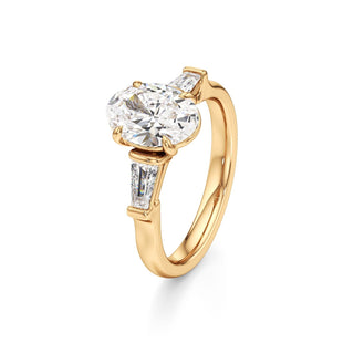 Serenity Round Three Stone Tapered Baguette