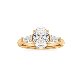 Serenity Round Three Stone Tapered Baguette