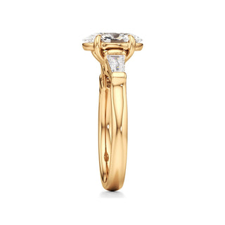 Serenity Round Three Stone Tapered Baguette