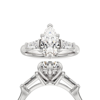 Serenity Round Three Stone Tapered Baguette