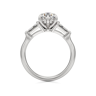 Serenity Round Three Stone Tapered Baguette